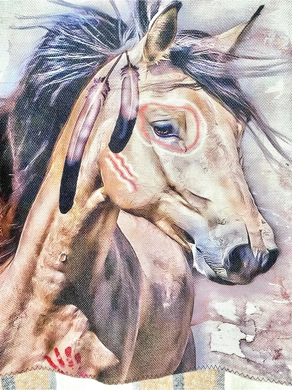 RARE Native horse upcycled boho shacket w southwestern cottagecore prairie vibe - Picture 7 of 12